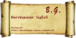Bernhauser Győző névjegykártya